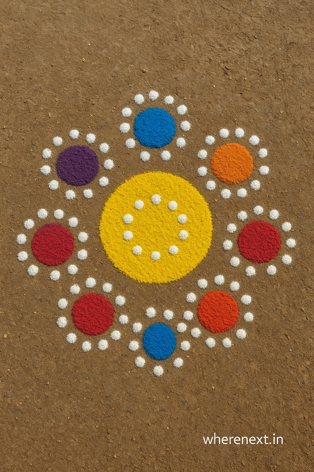 Dot rangoli designs with simple patterns