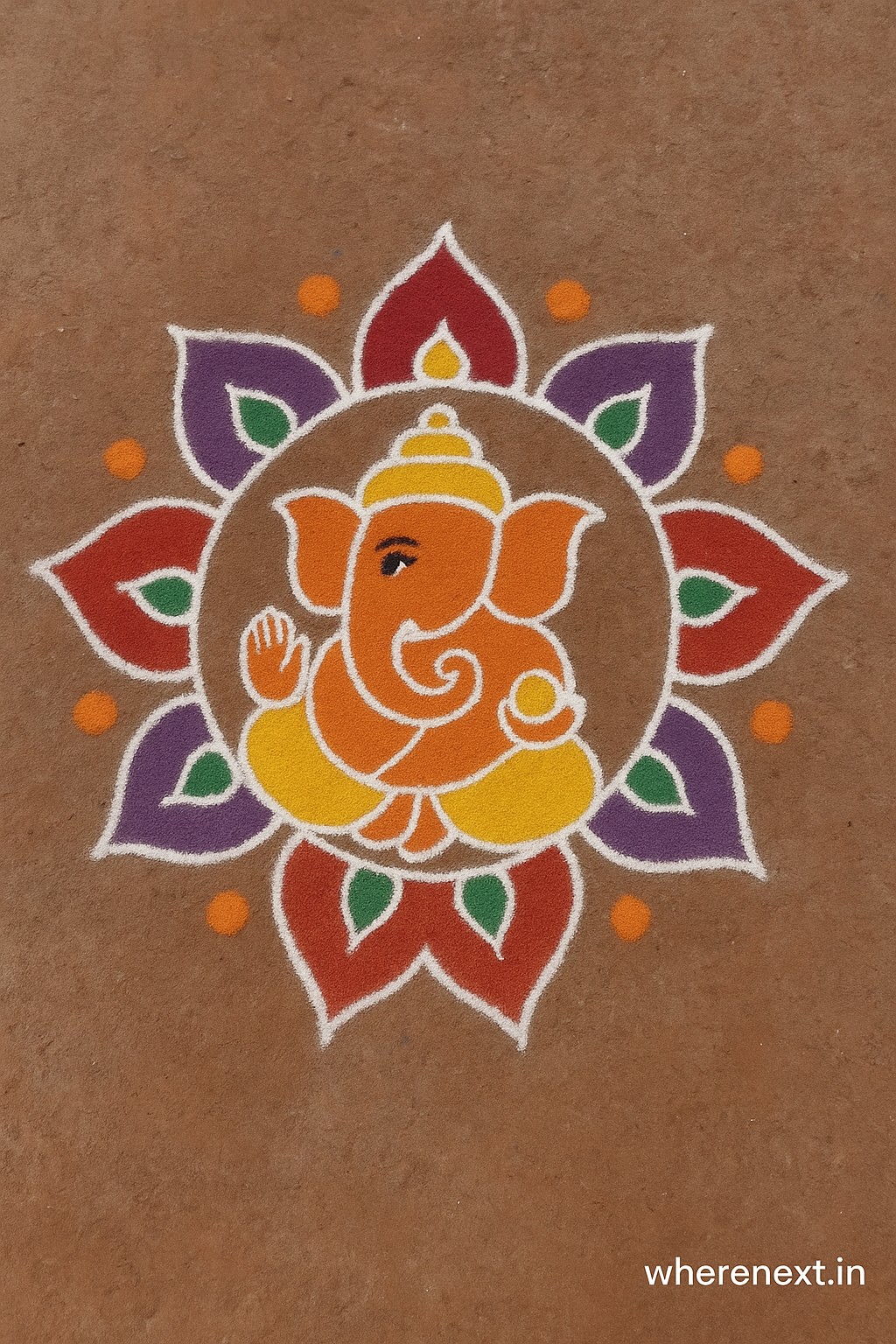 Ganpati rangoli design for Ganesh Chaturthi