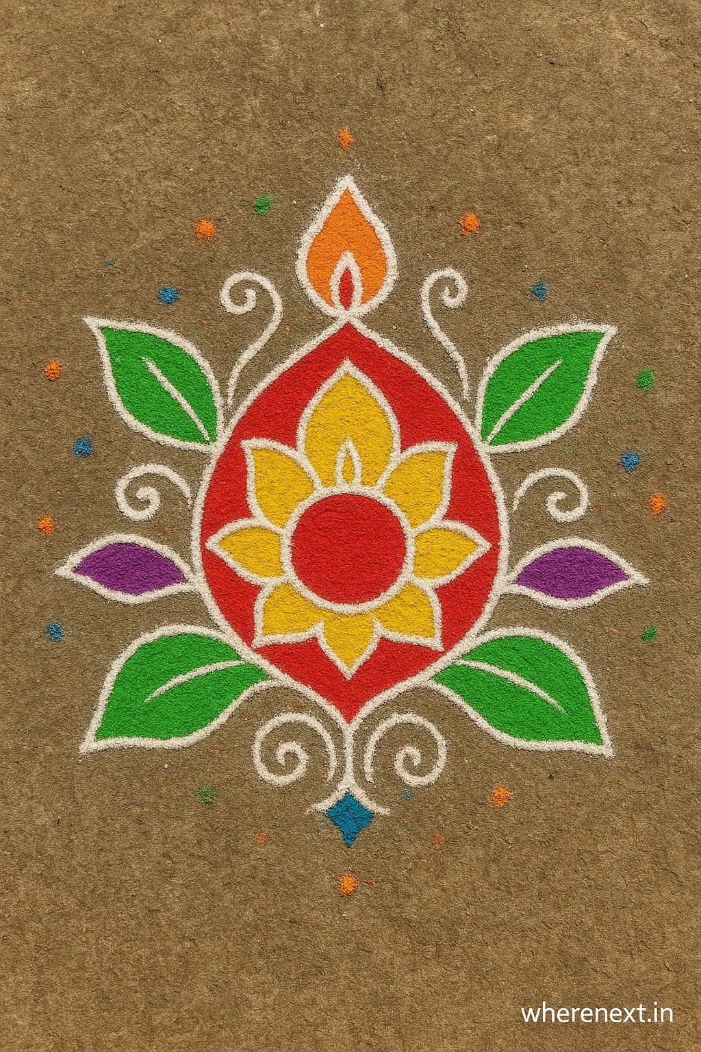 Rangoli design for Lakshmi Pooja rituals