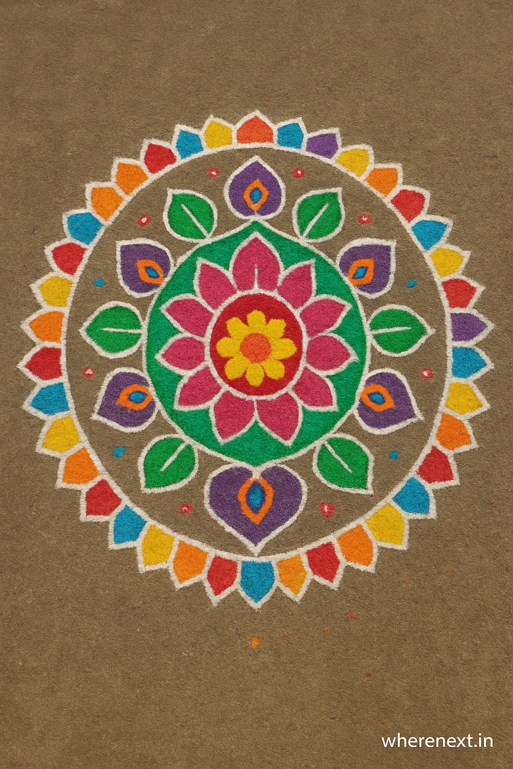 Large rangoli design for courtyards and festivals