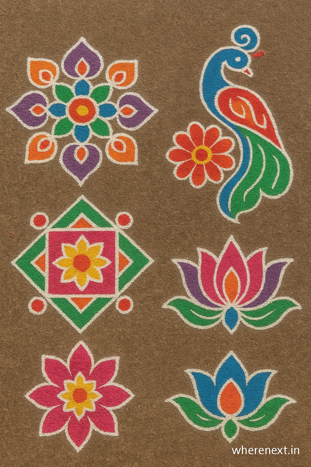 Recent trending rangoli designs for festivals