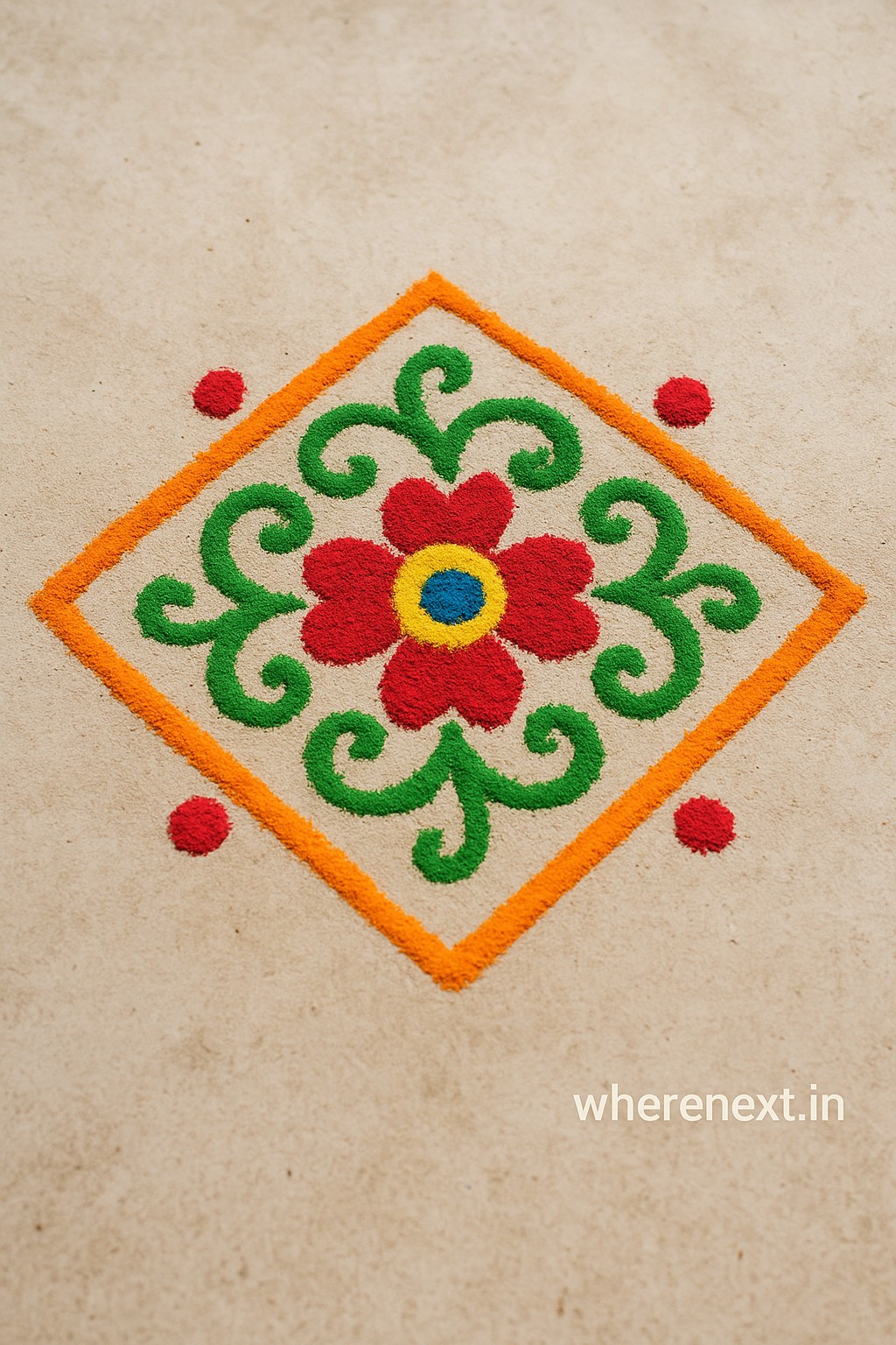 Small rangoli for Diwali entrance decoration