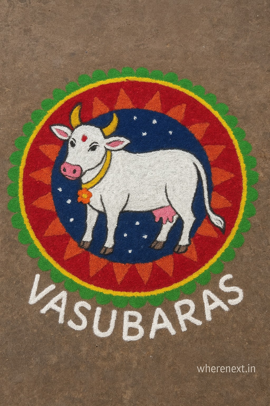 Vasubaras rangoli design for festive homes