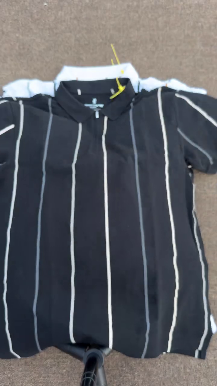 Men Pure Cotton Vertical Stripe Zipper Polo T-Shirt - Image 3